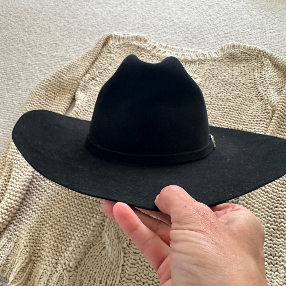 Stetson El Patron 30X Black felt Cowboy Hat with sterling buckle - Picture 3 of 11